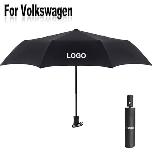 Car Umbrella For Volkswagen VW Logo Badge Auto Travel Windproof Resistant Anti UV Parasol Men Women Automatic Umbrella Paraguas
