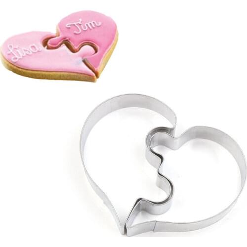 APRICOT Love Puzzle Cookie Cutter 3D Stainless Steel Wedding Fondant Cake Decorating Tools DIY Pastry Biscuit Baking Molds