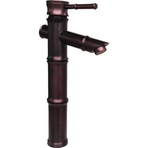 Oil Rubbed Bronze Bamboo Style Single Handle Bathroom Vessel Sink Faucet Mixer Taps apt013