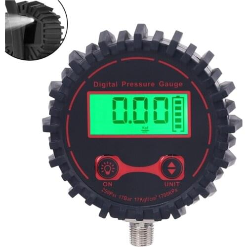 0-250 PSI Digital Tire Pressure Guage 1/8" with Flashlight for Car Bicycle Motorcycle Vehicle Tyre Inflator Gauge M89B
