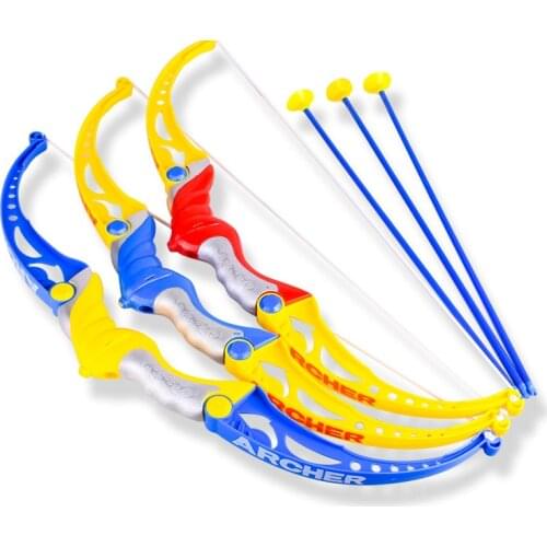 Child Simulation Bow and Arrow Set Boy Shooting Foldable Outdoor Sports Toys Parent-child Outdoor Role Toy Random Color