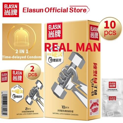 Elasun 10 pcs/pack Condoms Delay Big Size Contraception Device Large Oil Quality Natural latex for Her Rubber Condoms For Men