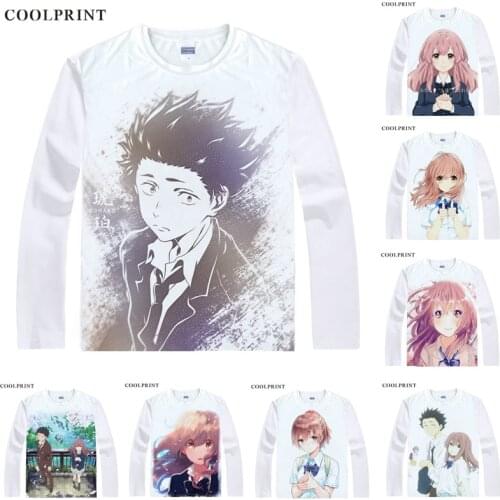 A Silent Voice T-Shirts Long Sleeve Shirt Manga Koe no Katachi The Shape of the Voice Shoya Ishida Shoko Nishimiya Cosplay Shirt