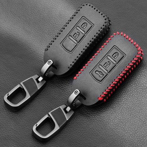 Hot Sale Hand sewing leather Car Key Case For MITSUBISHI OUTLANDER Lancer 10 EX ASX colt Grandis Pajero sport ASX L200s