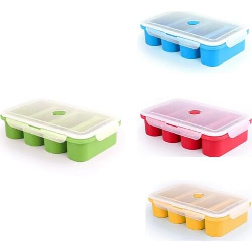 HOT-Silicone Freezer Trays Extra Large Super Square Ice-Cube Tray Food Freezing Mold