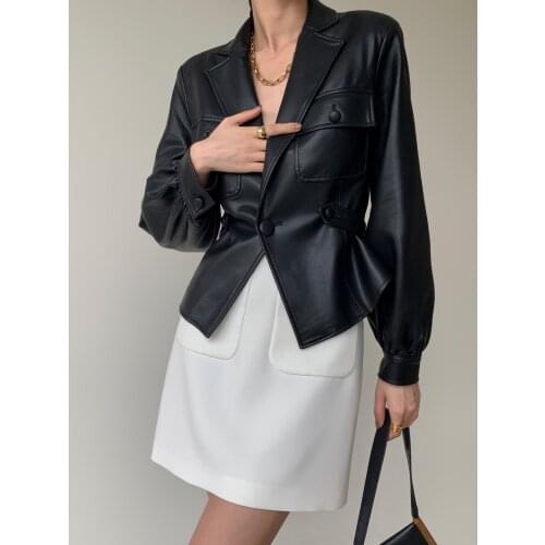 GRANBELLA Womens Fashion Leather Jackets