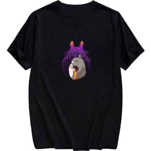 My Neighbor Totoro Cotton T-Shirt Fashion Summer 3D Print Cotton Shirts Men for Women Funny Black Tee Hip hop Tops Drop Shipping