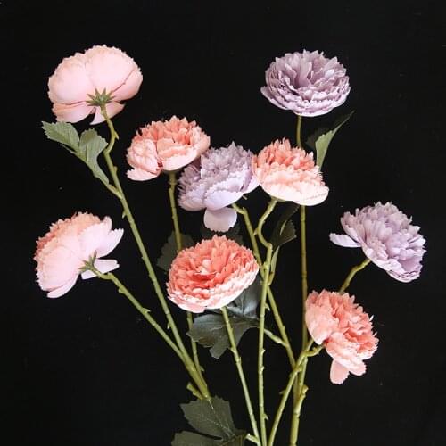 10pcs 3 heads Artificial Flowers Home Decoration Bouquet Bridal Hand Holding Flore Wedding Party Fake Flowers Festival Supplies