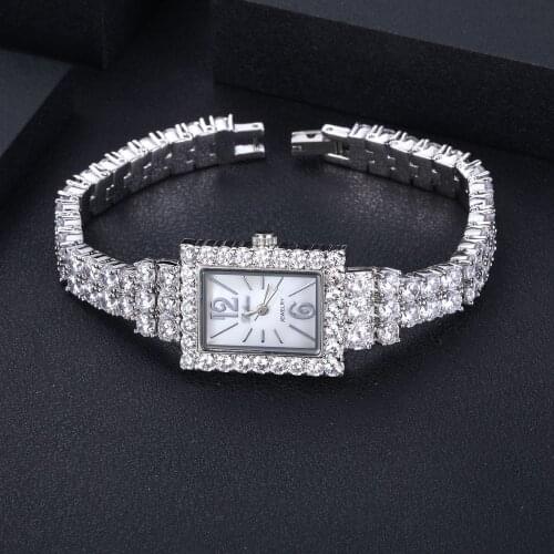 Jankelly Qualtiy AAA Zircon Elements Leaf Austrian Crystal Bracelet Watch for Wedding Party Fashion Jewelry Made with Wholesale