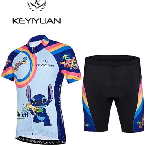 KEYIYUAN 2018 new cute Stitch pattern childrens summer TMB riding clothing