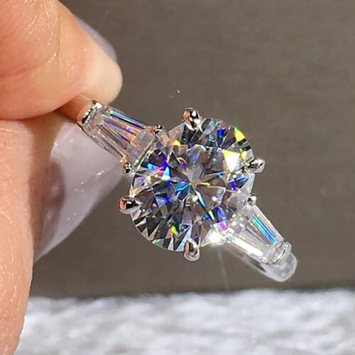 10K Au417 White Gold Women Ring Moissanite Diamonds 1 2 3 4 5 Carat Oval Wedding Party Engagement Anniversary Ring Romantic