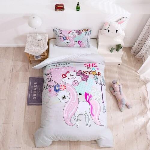 Pink Pony Girls 3D Print Comforter Bedding Sets Queen Twin Single Size Duvet Cover Set Quilt Cover Home Textile Luxury Gift