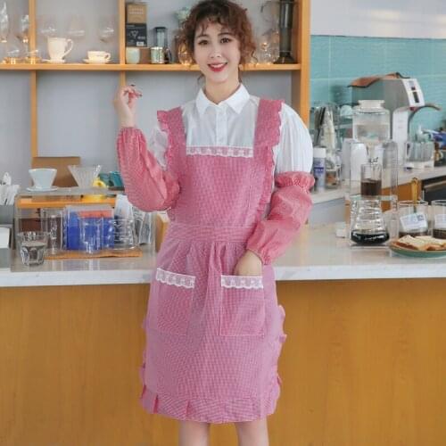 Korean version of the apron household kitchen waterproof and oil-proof cooking overalls female fashion cute Japanese thin