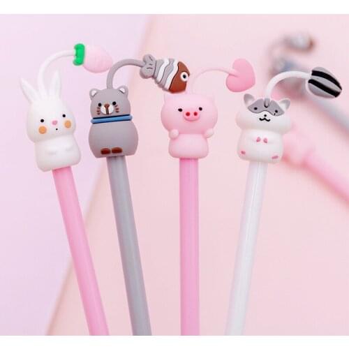 Korean Creative Cartoon Cute Pet Music Park Gel Pen Hipster Cute Student Exam Ball Pen Writing Pen