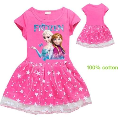 Girls Summer Dress Elsa Anna Baby Kids Clothes Girl Snow Queen Cosplay Costume Birthday Party Children Clothing Vestidos