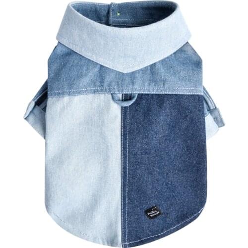 Summer Dog Clothes Jeans Shirt Cat Puppy Costume Pug Clothing Yorkshire Pomeranian Poodle Bichon Schnauzer Pet Outfit Dropship