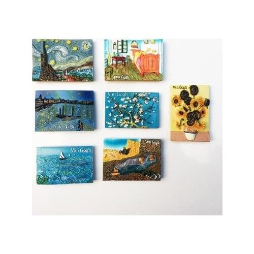 Netherlands Post-Impressionist painter artificial painted three-dimensional tourism memorial crafts magnetic stickers refrigerat