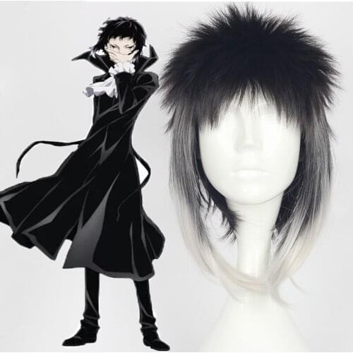 Anime Bungou Stray Dogs Cosplay Wig Ryuunosuke Akutagawa Cosplay Wigs Heat Resistant Synthetic Halloween Carnival Party Unisex