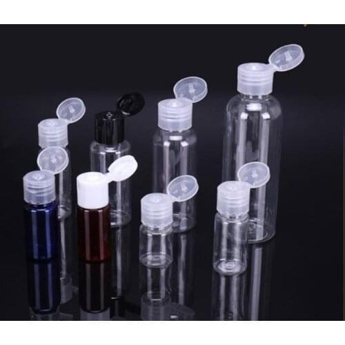PET 50ml bottle Empty Transparent Plastic Bottle Clear Flip Top Cap Empty Packaging Containers can fill rubbing alcohol disinfe