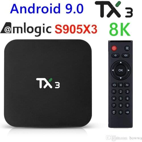 8K TX3 Smart TV Box Android 9.0 Amlogic S905X3 4GB 64GB Max 2.4G/5G Dual WiFi USB3.0 BT4.0 8K 4K H.265 UHD Youtube Media Player