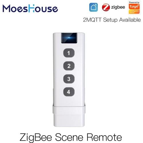 ZigBee Smart Home Wireless Switch 4 Gang Remote Portable Tuya Zigbee Hub Required No limit to Control for Smart Home Devices