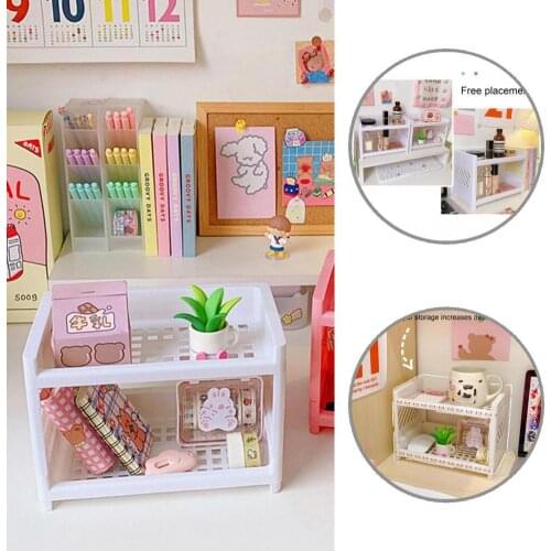 Convenient Premium Widely Used Desktop Storage Shelf Plastic Sundries Rack Detachable for Office