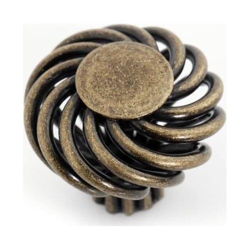 UNILOCKS Round Furniture Drawer Pull Handle Antique Birdcage Iron Material ( D:35MM H:34MM )