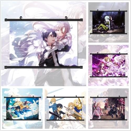 WTQ Sword Art Online Konno Yuuki Asuna Alice Schuberg Eugeo Kirito Canvas Painting Anime Posters Wall Art Picture Home Decor