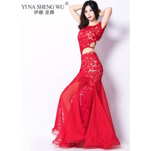 Women Bellydance Oriental Practice Wear Performance Belly Dance Costume Set Lace Ruffle Clothing Suit Performance Clothing Suit