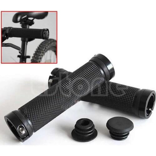 1 Pair Black Cycling Lock On Bicycle Bike Handlebar Handle Road MTB BMX
