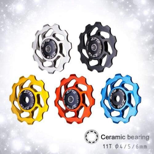 1 pcs ZTTO 5 Color MTB Bicycle Rear Derailleur Jockey Wheel Ceramic bearing Pulley AL7075 CNC Road Bike Guide Roller Idler
