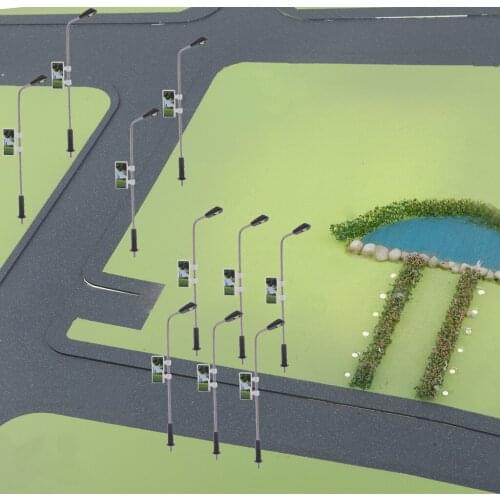 20pcs 1:100 HO Scale Model Railway Garden Crossing Street Warm White Lights 3V 11cm