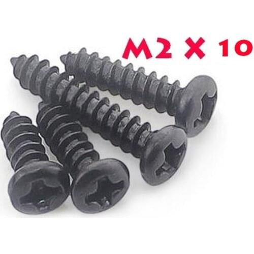 2000Pc M2*10 M2X10 BK Philips Cross Head Screw Self Tapping Cross Bolt Screw Countersunk Head Self tapping Electronic Screw