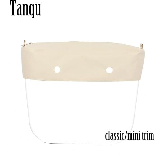 2021 Tanqu New Pure Solid Color Microfiber Fabric Cloth Waterproof Trim With Zipper Decoration for Obag For O Bag Classic Mini