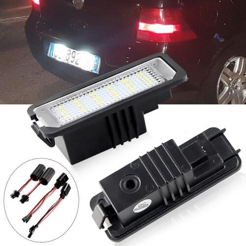 2x Number License Plate Light Lamp No Error 18SMD LED 12V 6500k White for VW Golf MK4 MK5 MK6 Passat Polo CC Eos Car Accessories