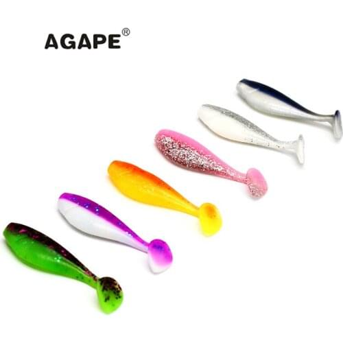 Agape Fishing Lure Soft Lure Silicon Bait Soft Bait ADSL202/SH50 10pcs 50mm 2.5g