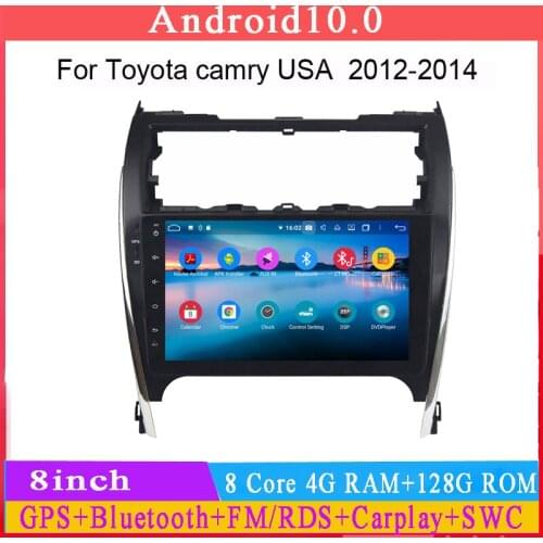 Octa core 4g ram 64g rom android 10 car dvd player for toyota camry 2012-2017 USA middle East car audio stereo gps navi DSP