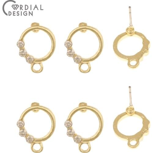 Cordial Design 100Pcs 11*14MM Jewelry Accessories/Round Shape/DIY Making/Rhinestone Earrings Stud/Hand Made/Earrings Parts