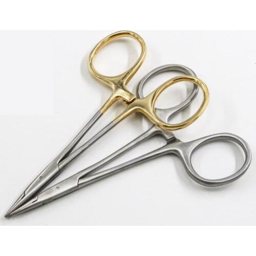 Double eyelid embedding needle holder plastic surgery tool stainless steel needle holder with gold handle hospital needle holder