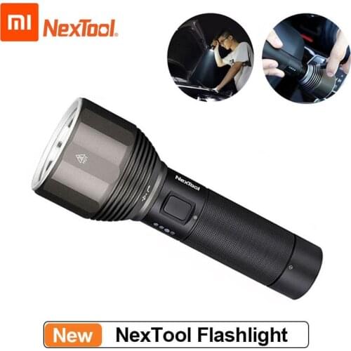 NexTool Rechargeable Flashlight 2000lm 380m 5 Modes IPX7 Waterproof LED light Type-C Seaching Torch for Camping