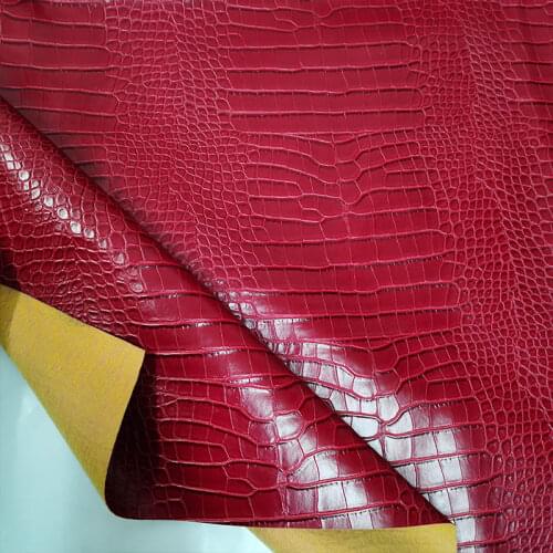 Good Quality Red Wine Shining Crocodile PU Leather Fabric for Car Seat PU Artificial Leather Sewing Material DIY Bag Sofa