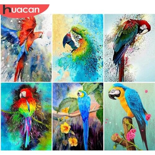 HUACAN 5d Diamond Embroidery Parrot Diamond Painting Animal Mosaic Needlework Art Picture Of Rhinestones Gift Home Decor