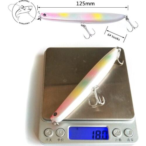 Artificial Minnow 18g/12.5cm Pencil Plastic Hard Bait Wobbler Anti-corrosion 3D Eye WIth Sharp Hook Bionic Bait Swimbait