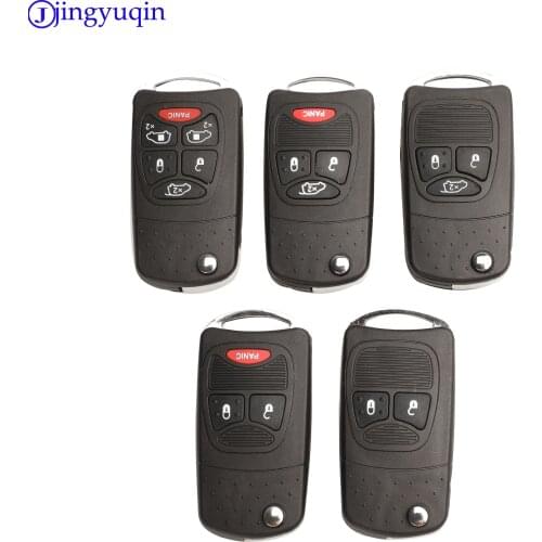 Jingyuqin Entry 2/3/4/6 Button Flip folding Remote Car Key Case Shell For Chrysler Town Country Dodge Grand Caravan Jeep