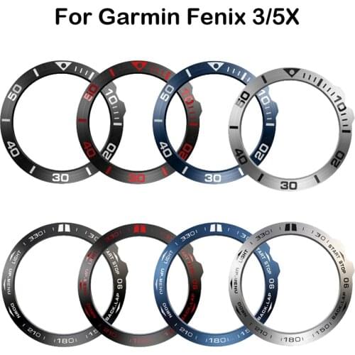 Watch Ring Adhesive Cover Anti Scratch Metal Case For Garmin Fenix 5X /5X Plus Bezel Insert Fenix 3 Fenix 3 HR