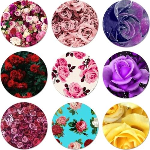 Beautiful rose flower Icons Pins Badge Decoration Brooches Metal Badges For Clothes Backpack Decoration