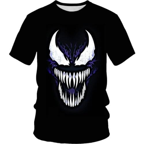 Spider Venom Summer Fashion New Mens T-shirt 3D Printing Casual Loose Cool Breathable Shirt