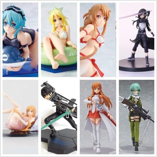 Sword Art Online Asuna Kirito Leafa Shirika Shino PVC Action Figure Figurine Resin Collection Model Toy Doll Gifts Cosplay