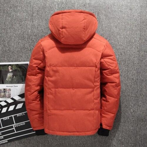 Mens Down Jacket Winter Coat Short Duck Down Puffer Jacket Men Hooded Outdoor Parka Big Size Doudoune Homme 1987 KJ2645