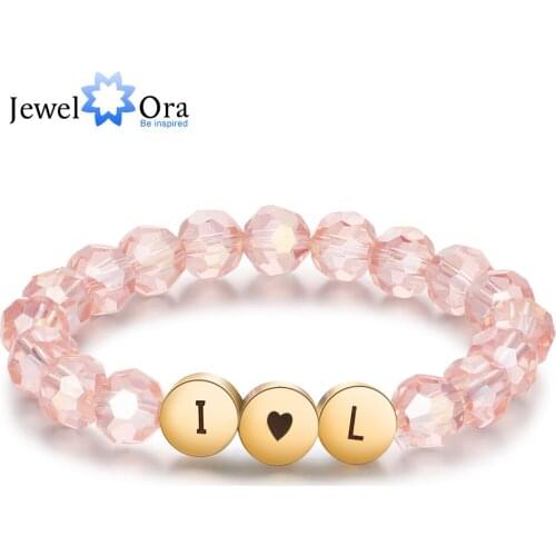 JewelOra Personalized Engraved Initial Bracelets for Girls Customized Letter & Name Children Bracelet Christmas Gifts for Kids